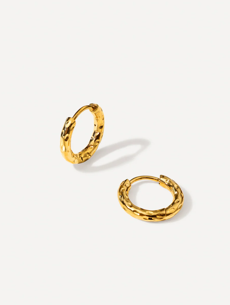 15mm Textured Hoops Mini Ohrringe