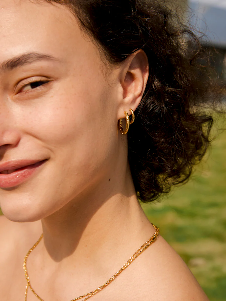 15mm Textured Hoops Mini Ohrringe - Image 5