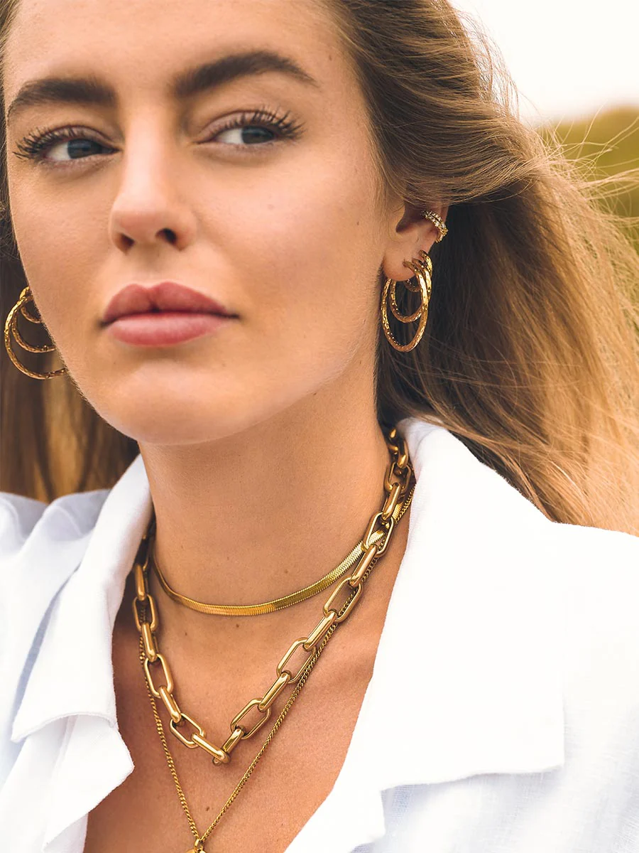 35MM TEXTURED HOOPS LARGE OHRRINGE - Image 5