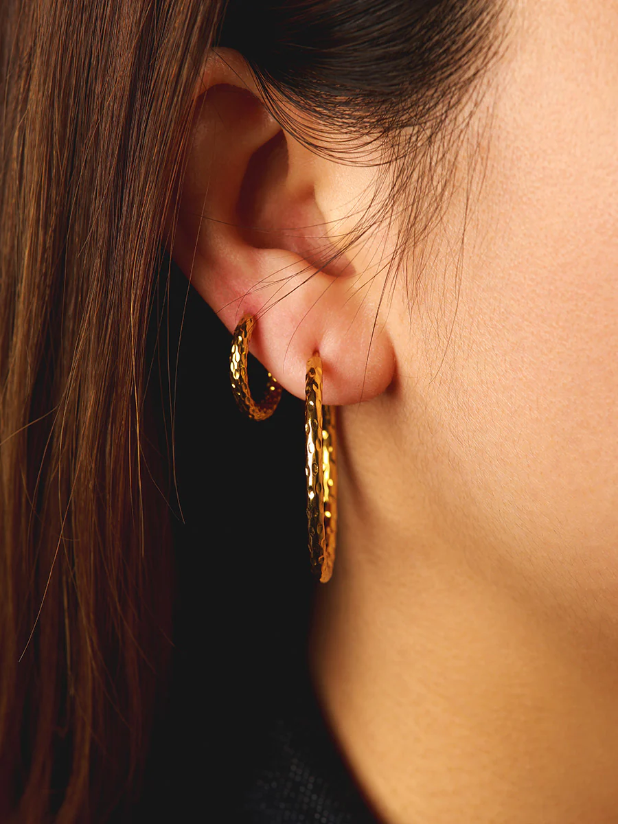 35MM TEXTURED HOOPS LARGE OHRRINGE - Image 7