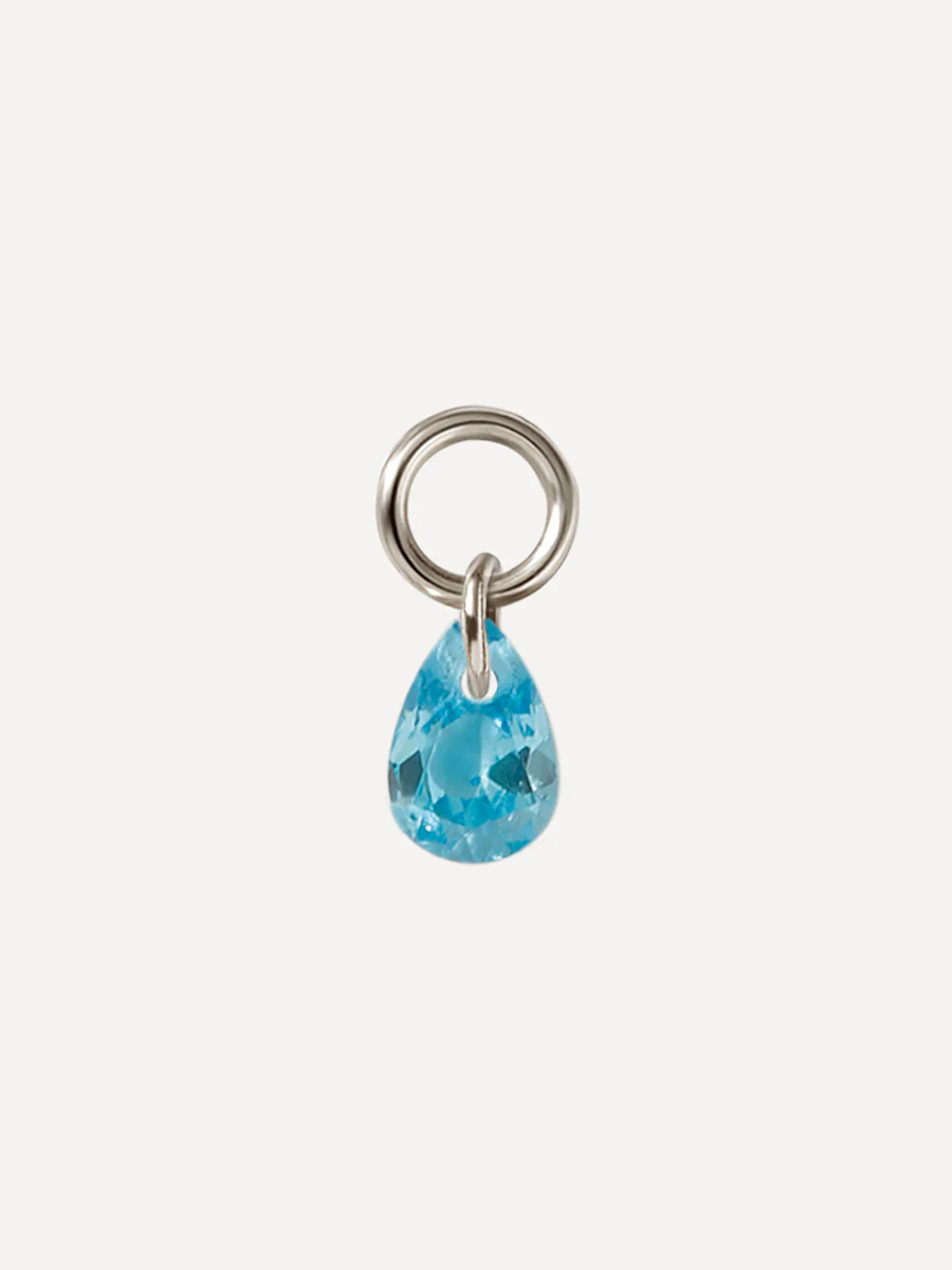 6x4mm Blue Drop Ohrring-Charm - Image 2