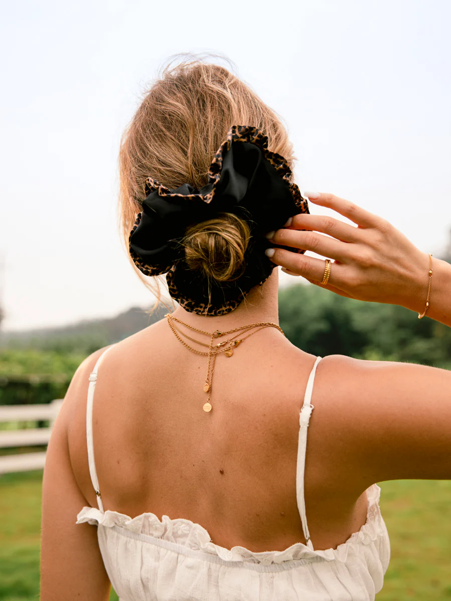 Chic Charm Leopard Scrunchie - Image 2