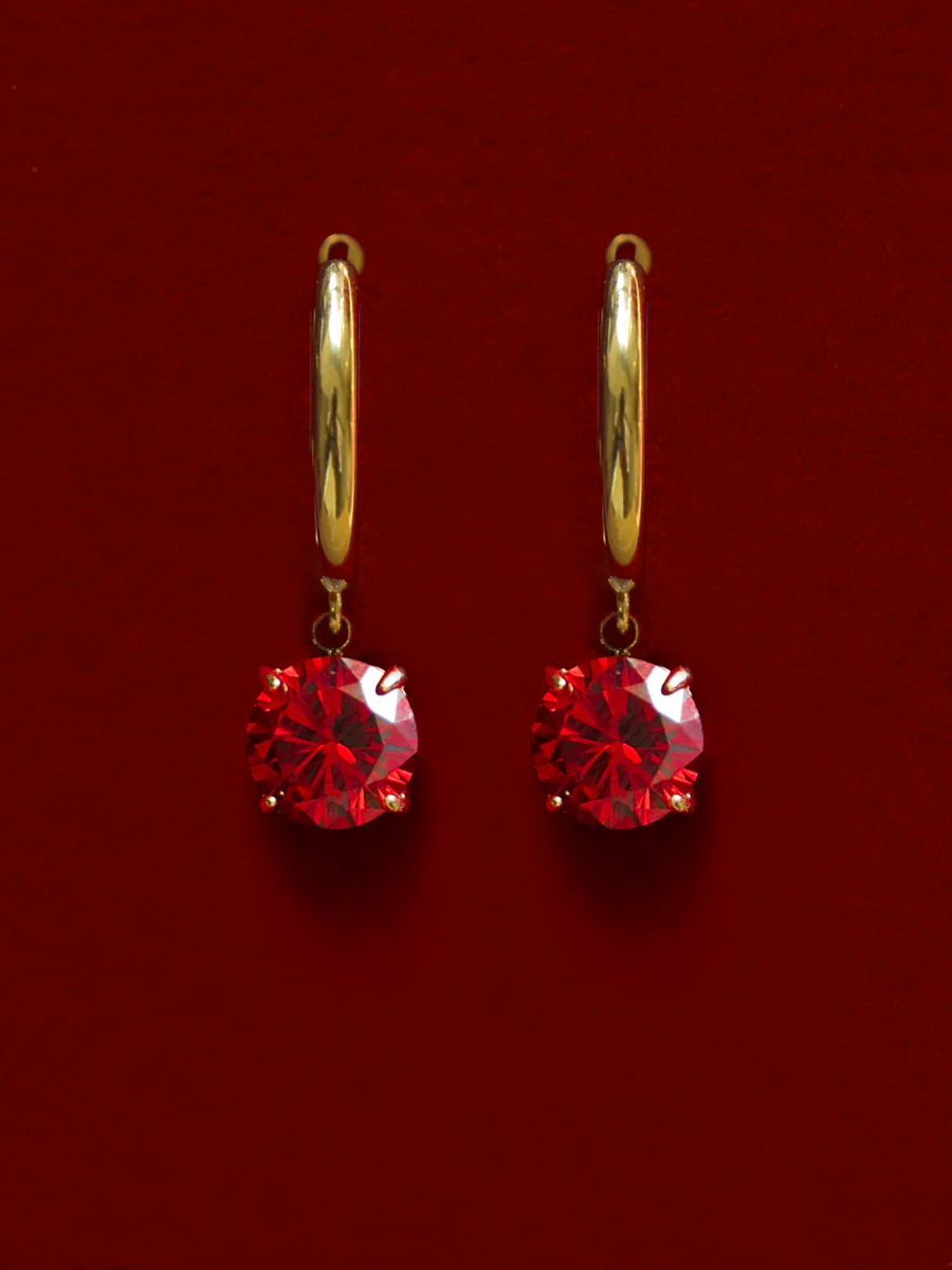 Crystal Delight Dark Red Ohrringe - Image 4