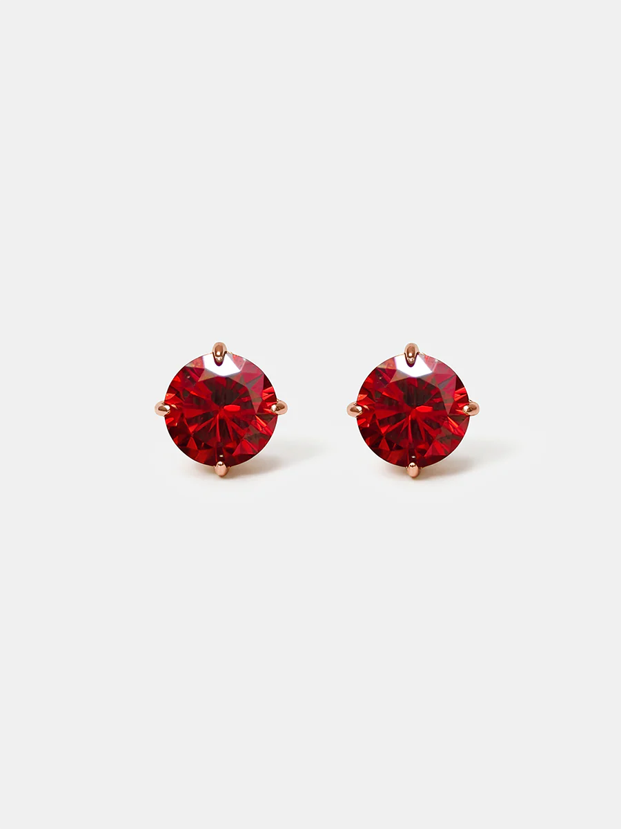 Crystal Delight Dark Red Small Stub-Ohrringe - Image 9
