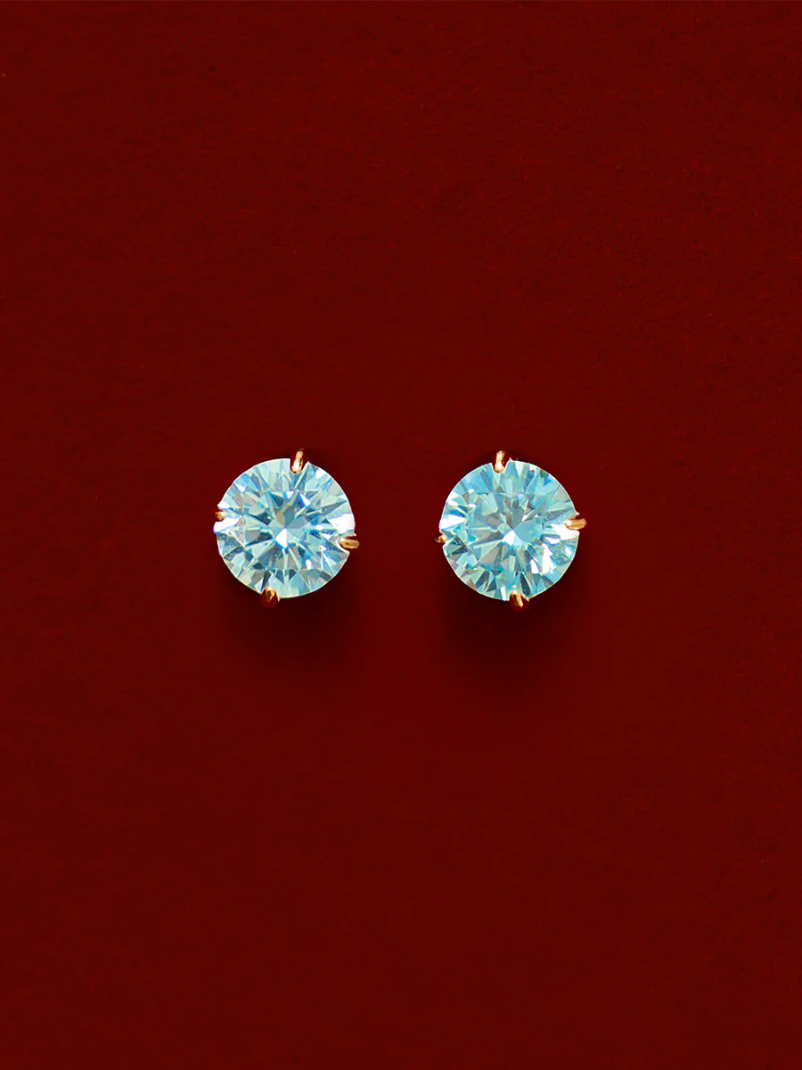 Crystal Delight Light Blue Small Stub-Ohrringe - Image 4