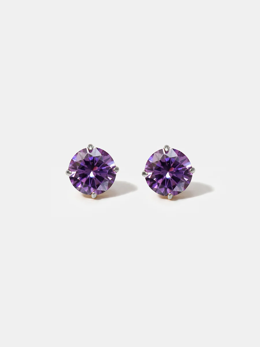 Crystal Delight Purple Small Stub-Ohrringe - Image 4