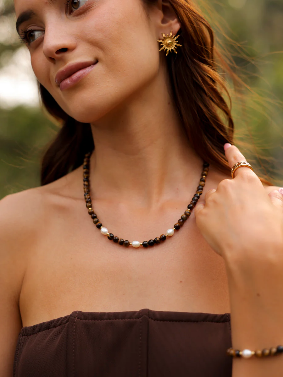 Dawn Pearl Tiger's Eye Kette - Image 4