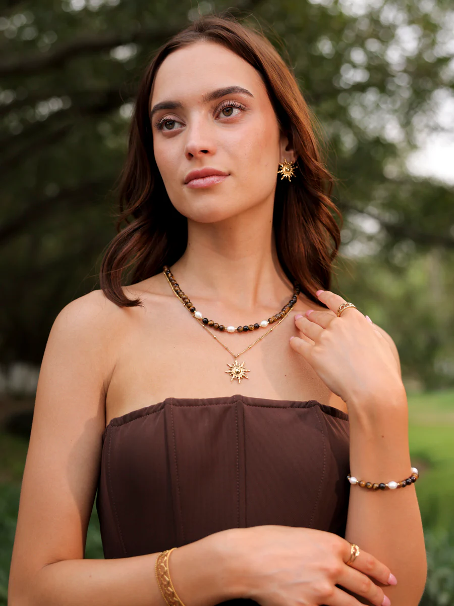 Dawn Pearl Tiger's Eye Kette - Image 6