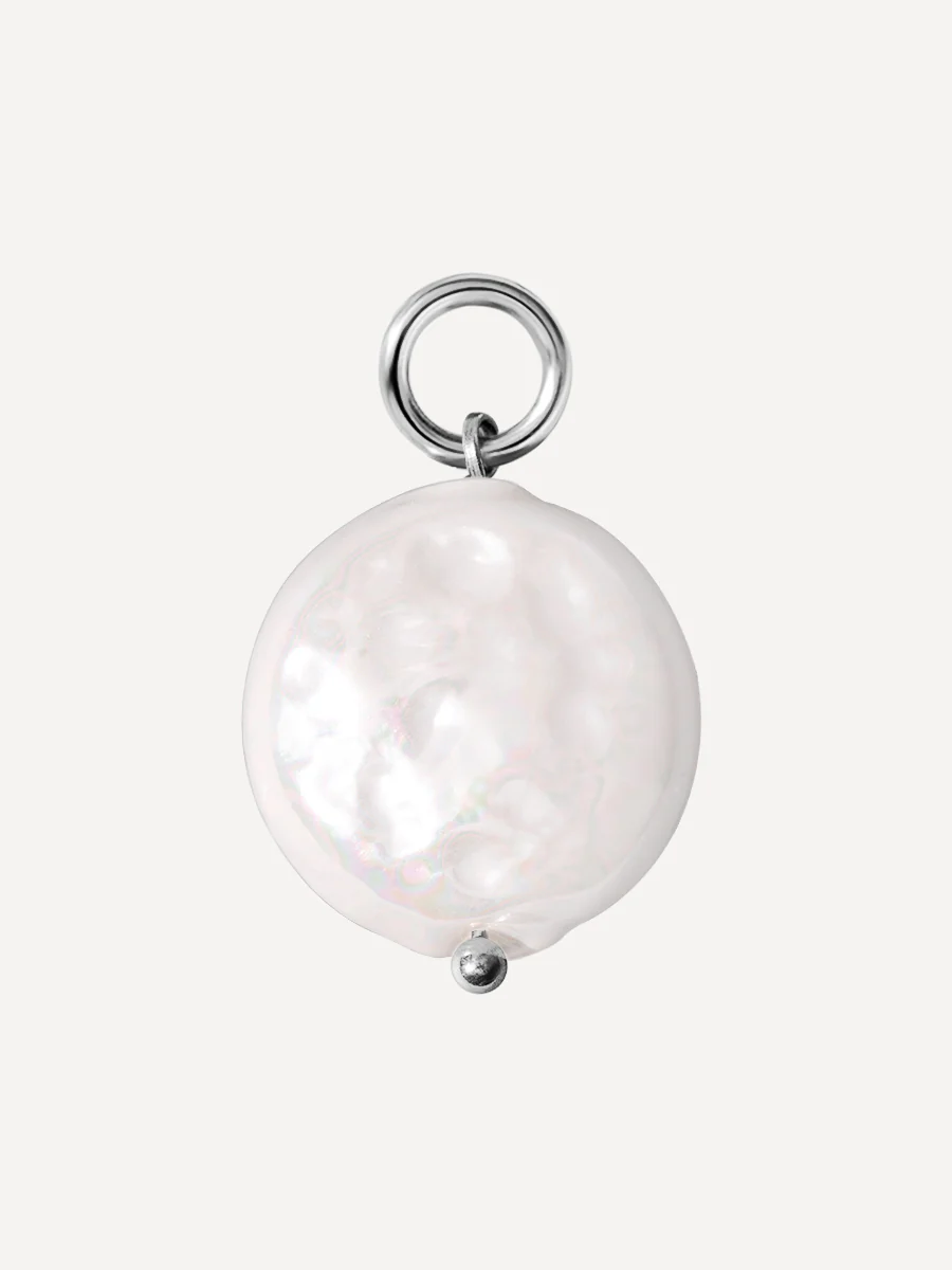 12x12mm Disc Pearl Ohrring-Charm - Image 3