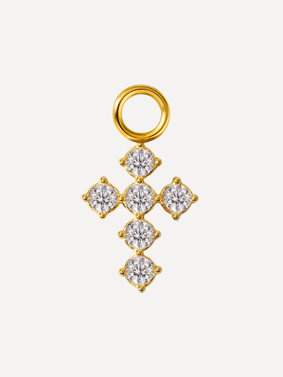 9x11,7mm Divine Cross Ohrring-Charm