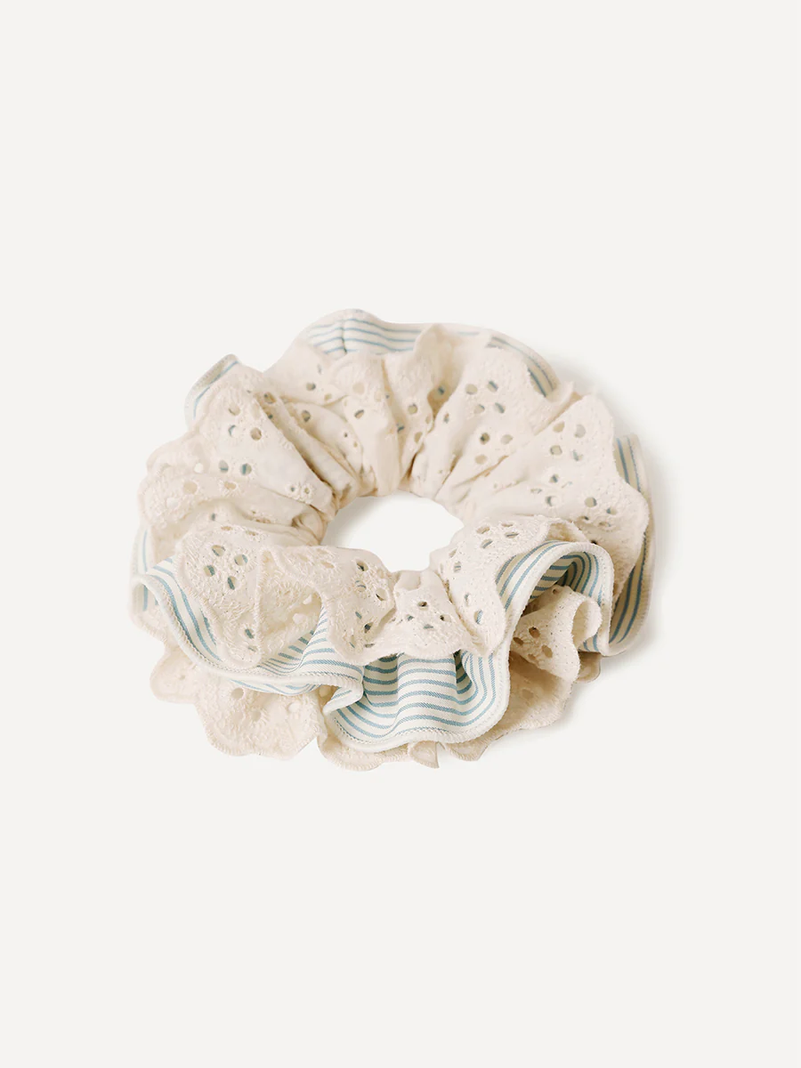 Floral Blue Scrunchie - Image 3