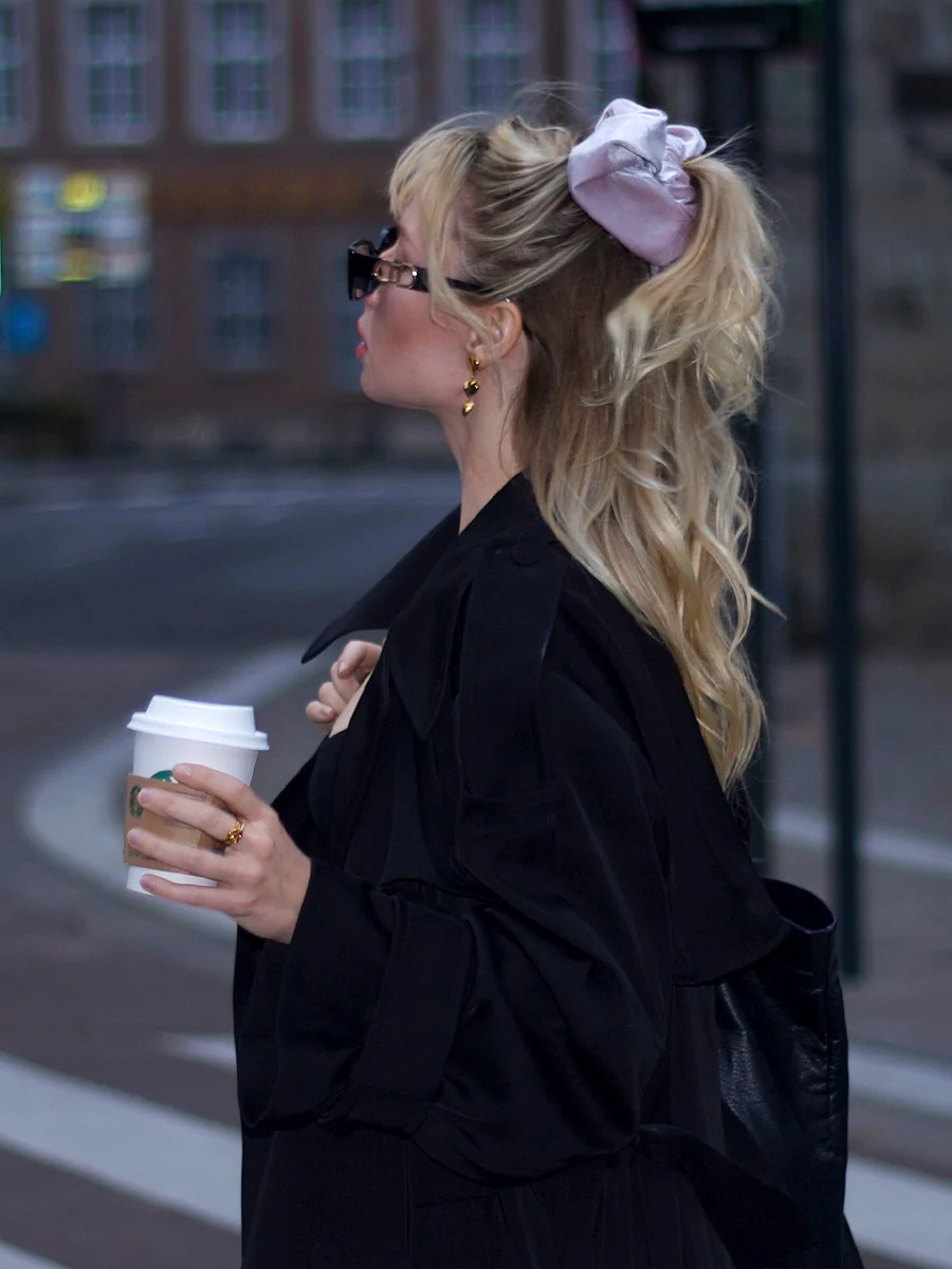 Fluffy Touch Pure Silk Scrunchie Light Purple - Image 5
