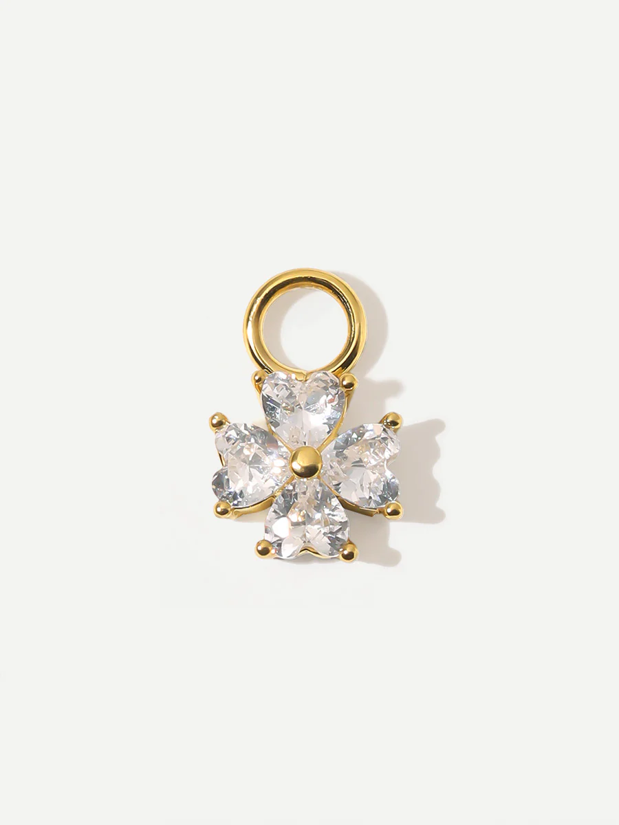 6,6x6,6mm Heart Petal Ohrring-Charm