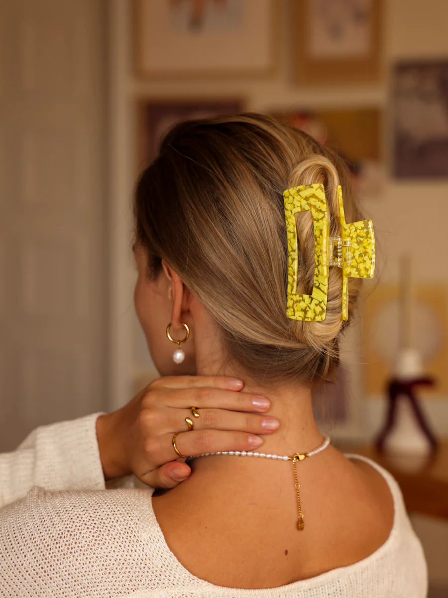 Modern Style Haarklammer Yellow Floral - Image 3