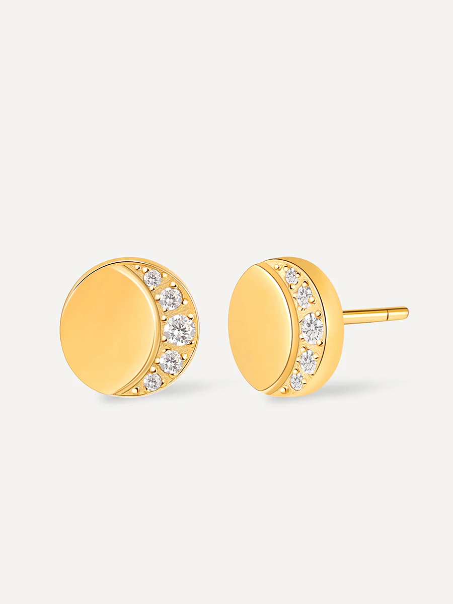 Moon Phase Crescent Light Stud Ohrringe