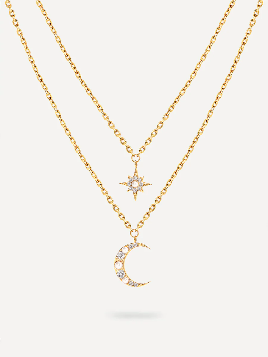 Moon Phase N Star Double Layer Kette