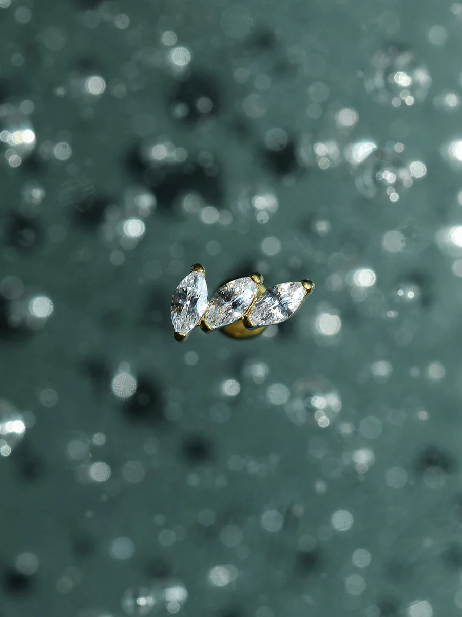 Pave Leaf Titan Piercing - Image 4