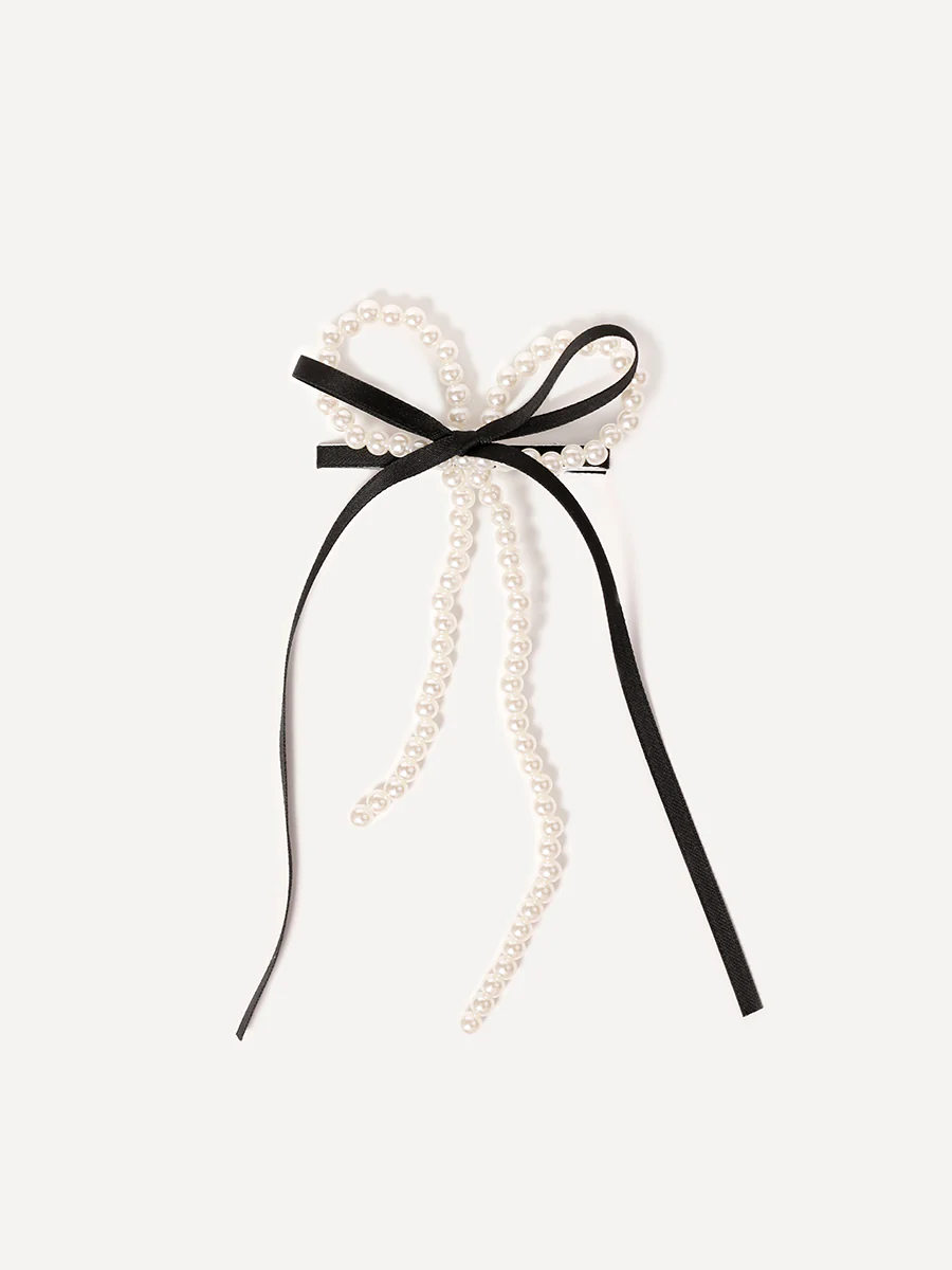 Pearl Ribbon Hairclip
