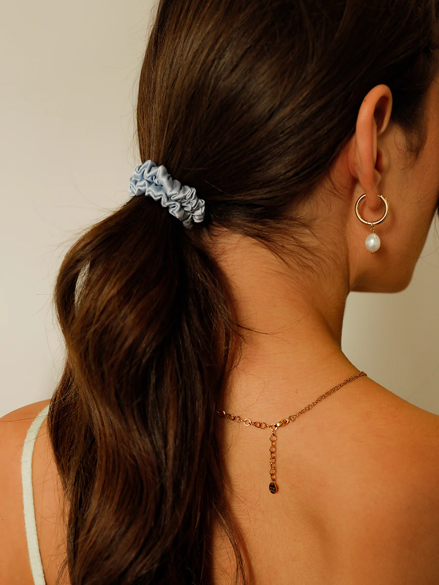 Serene Blue  Pure Silk Scrunchie - Image 3