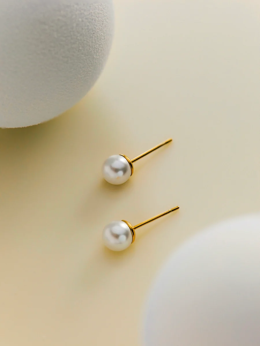 Simple Pearl Ohrringe - Image 6
