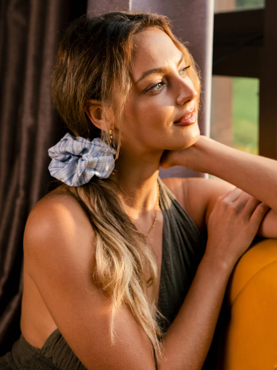 Sweet Lace Blue Scrunchie - Image 3