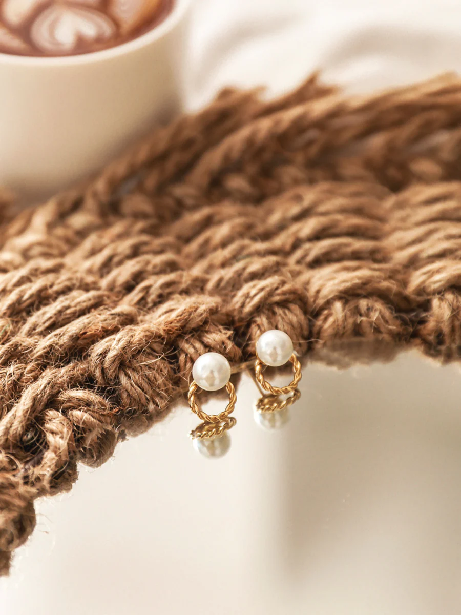 Vintage Wreath Pearl Ohrringe - Image 5
